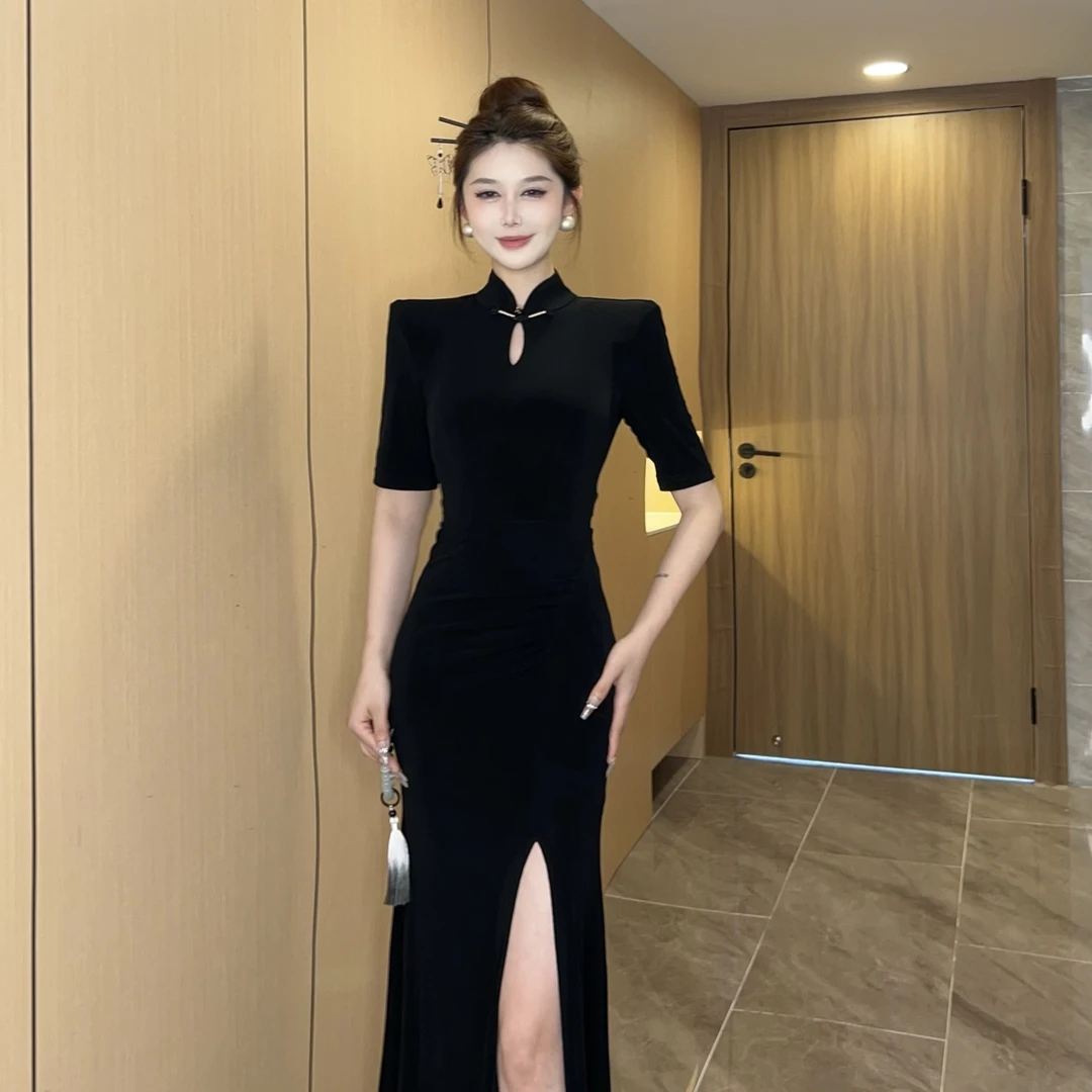 【MD·宵夜】【现货】显瘦时尚休闲款修身长款夏季气质女装连衣裙