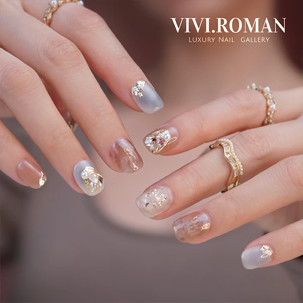 【塞纳河畔】原创轻奢穿戴美甲手工穿戴式日系气质春季花花美甲