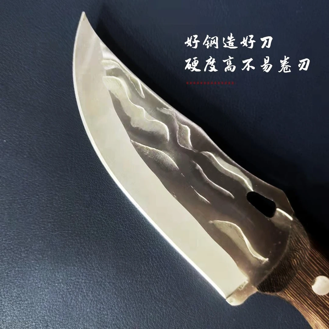 雷动手工家用户外剔骨便携露营野营削皮锤纹锋利牛排刀多功能刀具