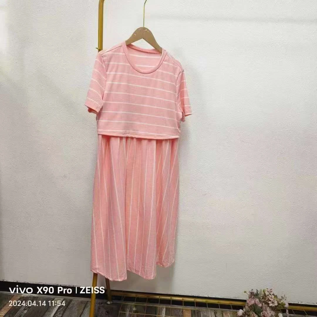 唯琳剪标   7仓S4-4-4935款   粉红色假两件连衣裙