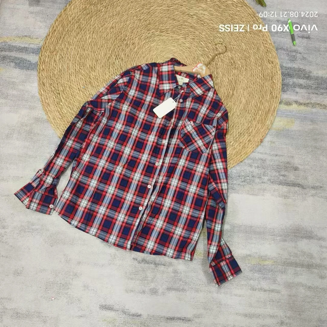 唯琳剪标  8仓A3-4-1720款  大格子长袖衬衣