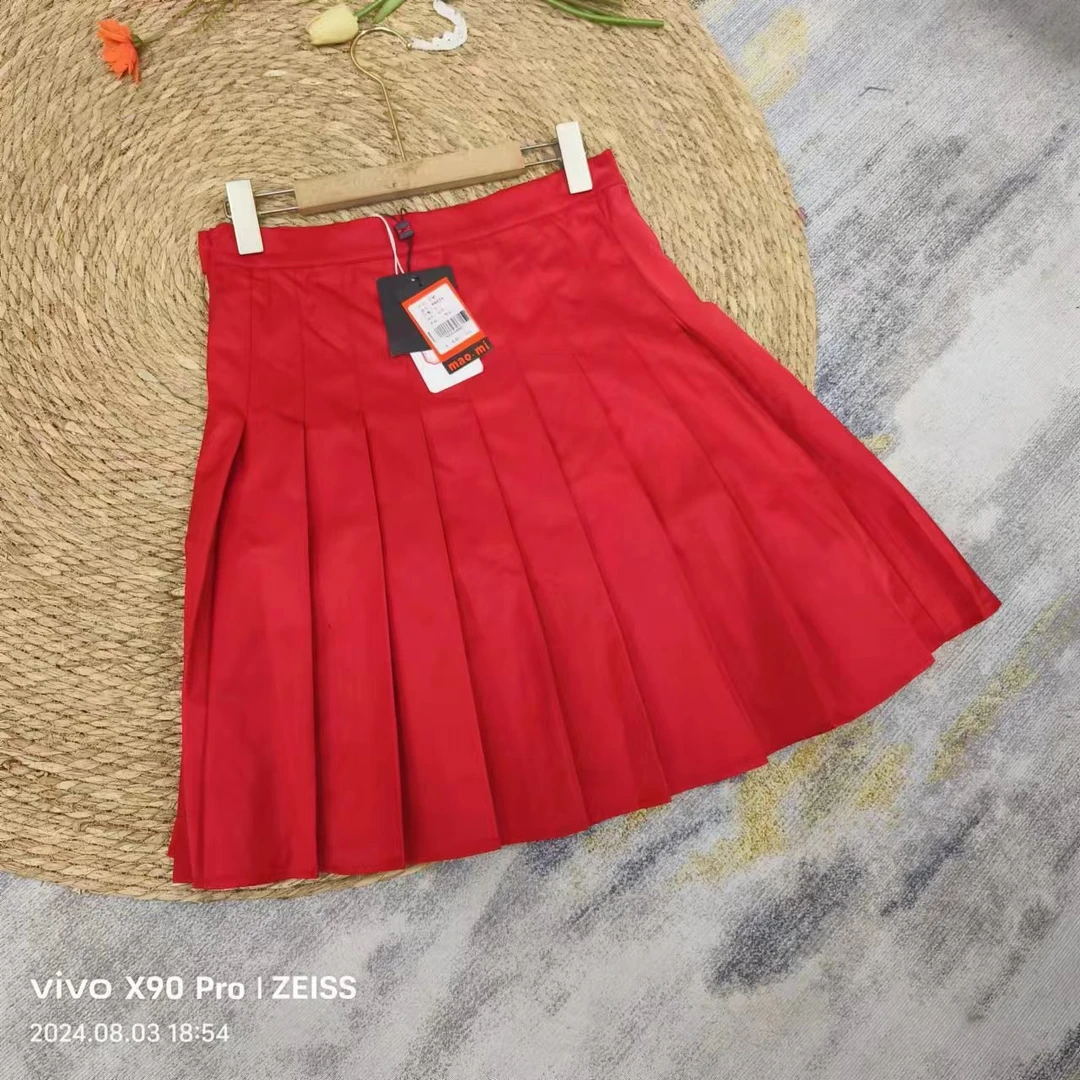 品牌剪标  7仓F5-2-1260-68221款  红色百皱半身裙