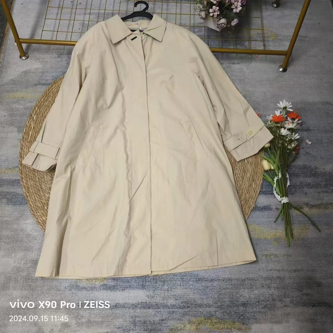 出口外单   8仓A2-2-1806款   杏色宽松翻领外套