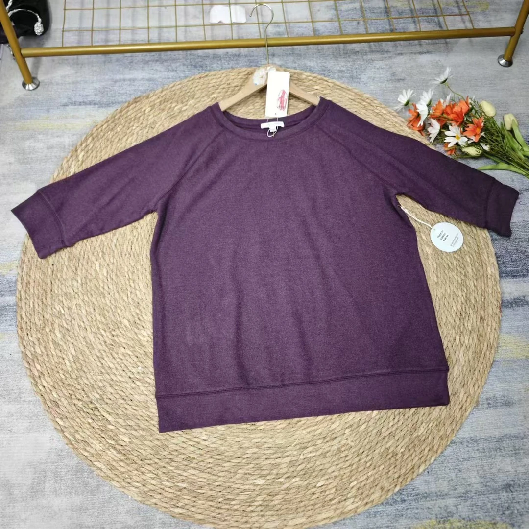品牌剪标  7仓T5-10-1817款  紫色圆领短袖T