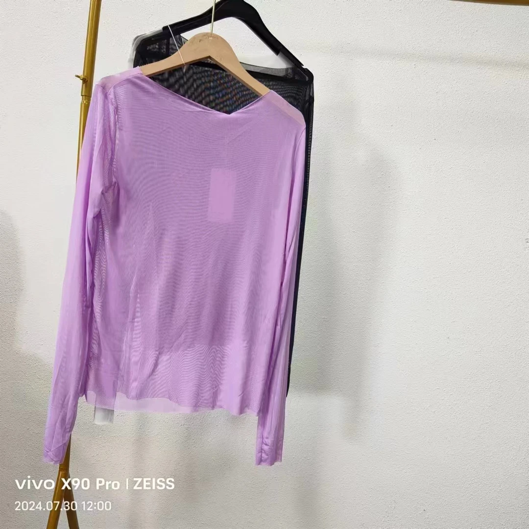 唯琳剪标  7仓F6-15-9089款  长袖网纱T恤