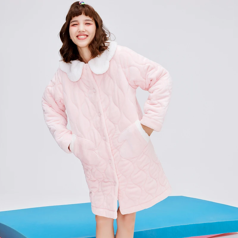 爱美丽时空恋人 翻领长袖睡袍IM48BES1