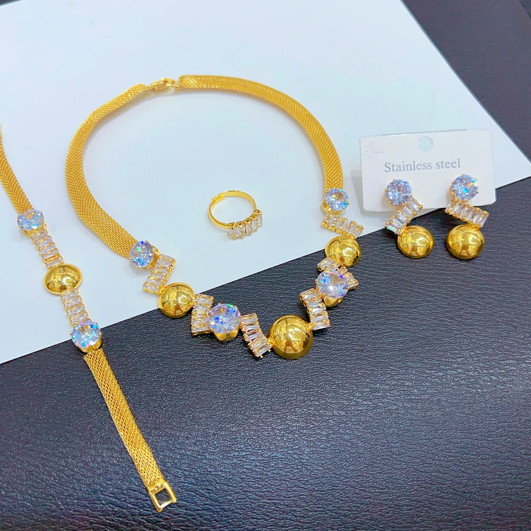 钛钢项链 时尚钛钢项链耳饰0707轻奢百搭欧美奢华