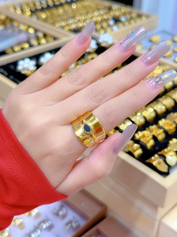 钛钢戒指 钛钢情侣时尚戒指0325气质百搭简约大气上档次