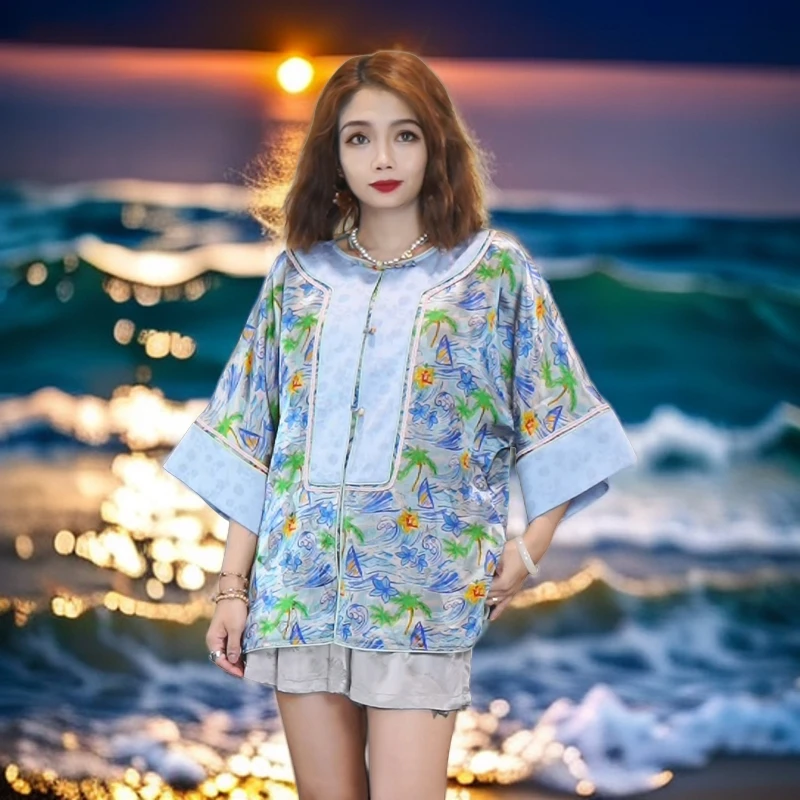 接受劝退拍 A372【流浪地球】香云纱原创上衣气质国风对襟新中式