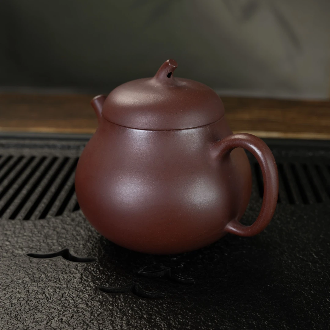 ZSMT—1144宜兴紫砂壶原矿龙血砂素茄瓜茄瓜200CC