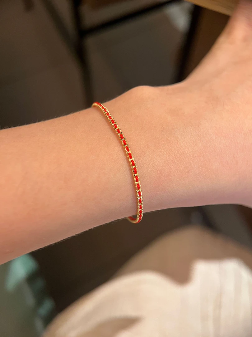 925银手链 老钱风925银编织红绳本命年小红绳极细基础款手饰16➕3