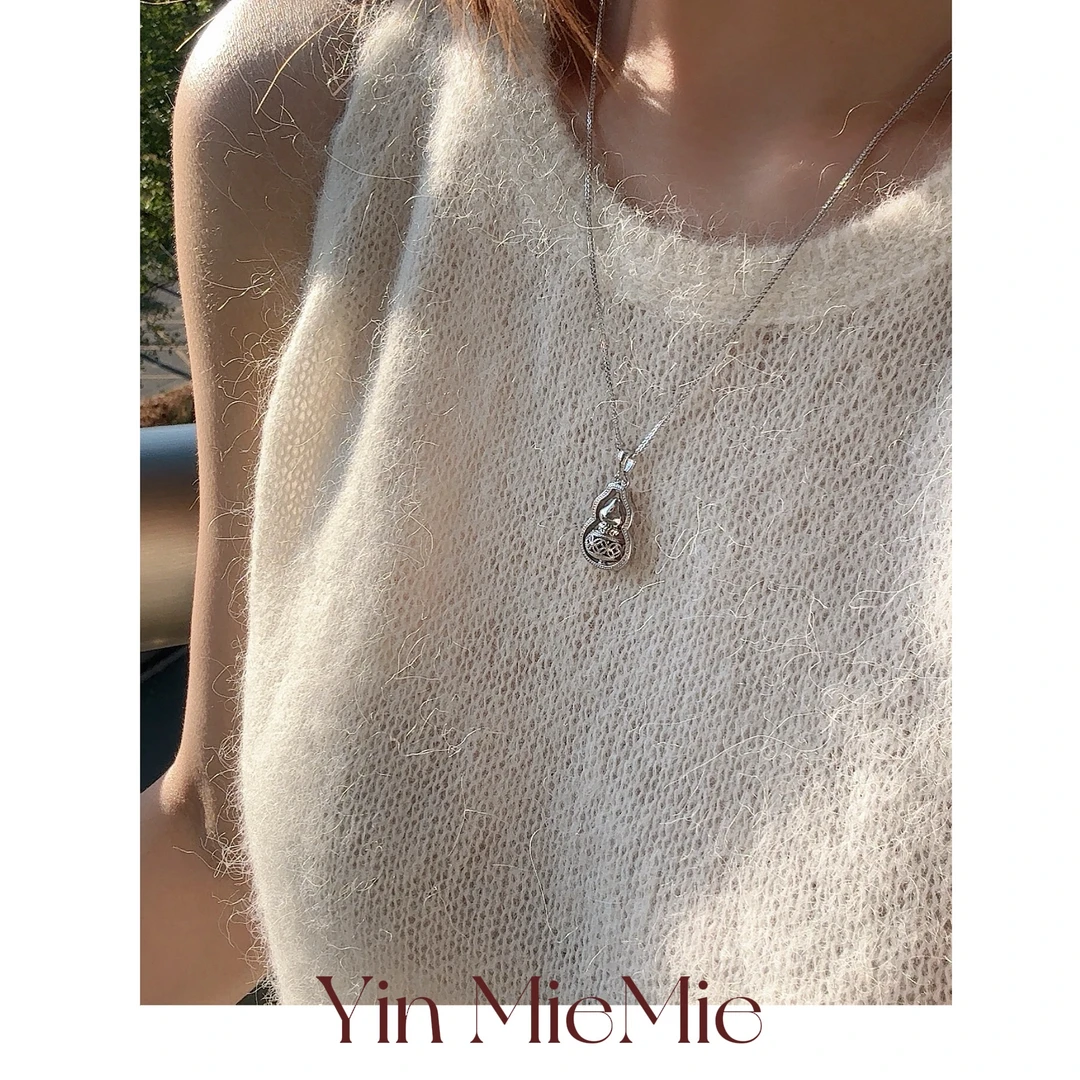 坠链均925银 轻珠宝/国潮时来运转葫芦福禄银吊坠轻奢项链50CM