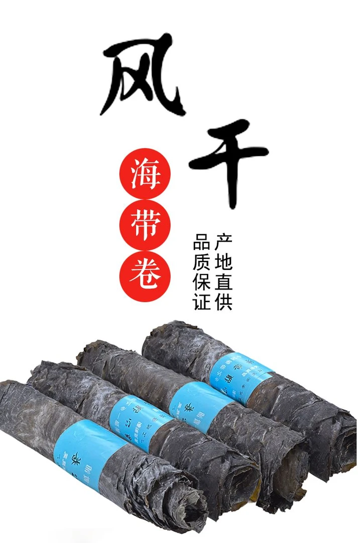 霞浦直供烘干海带卷新货新鲜海带卷干货宽叶营养烹饪凉拌250克