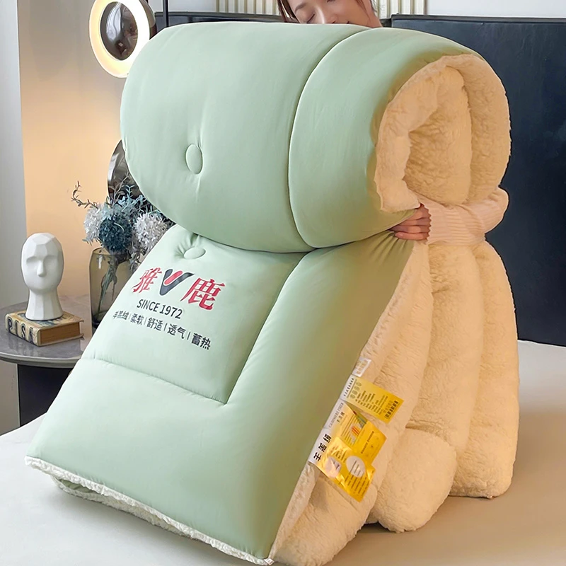 抹茶绿200*230 8斤冬季羊羔绒保暖春秋被冬被蓄热秋冬被立体绒被