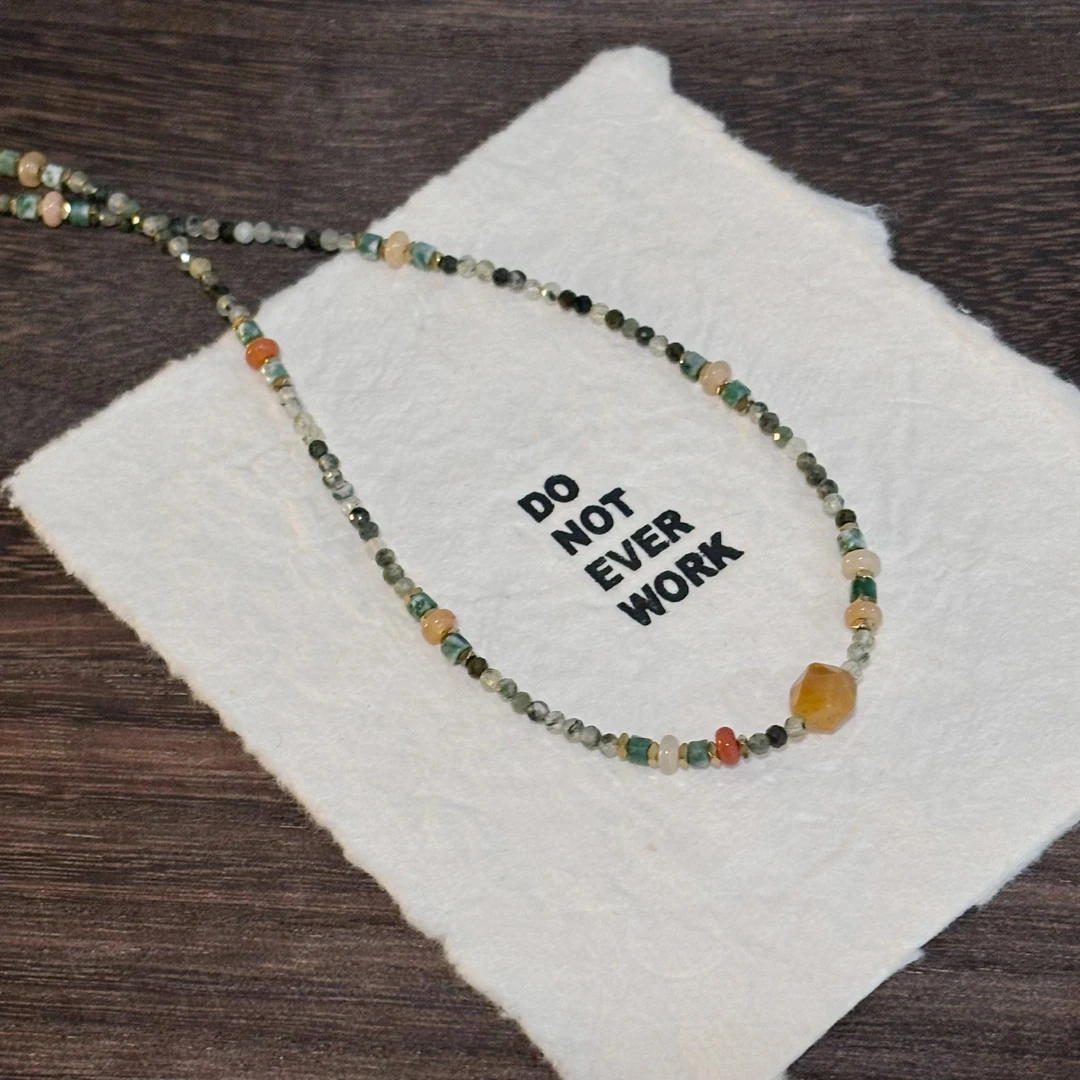 钛钢项链 【落日】原创小众设计手工民族风百搭甜美时尚复古项链