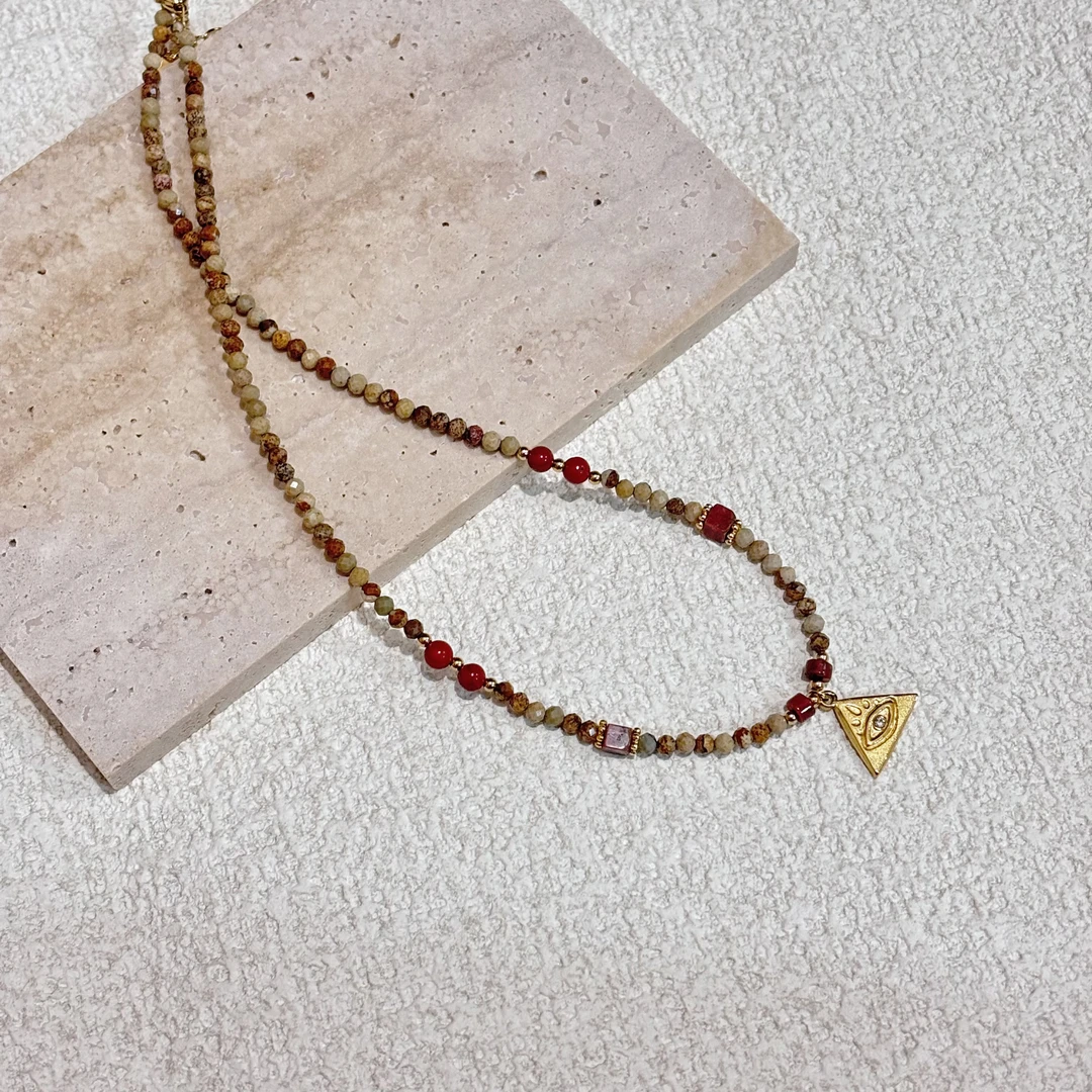 钛钢项链 【守护之眼】原创小众设计复古民族风百搭甜美时尚项链