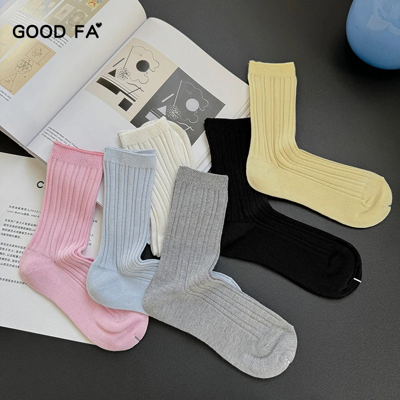 GOOD FA2024年春夏桑蚕丝袜子女柔软舒适冰冰袜韩版学院风中筒袜