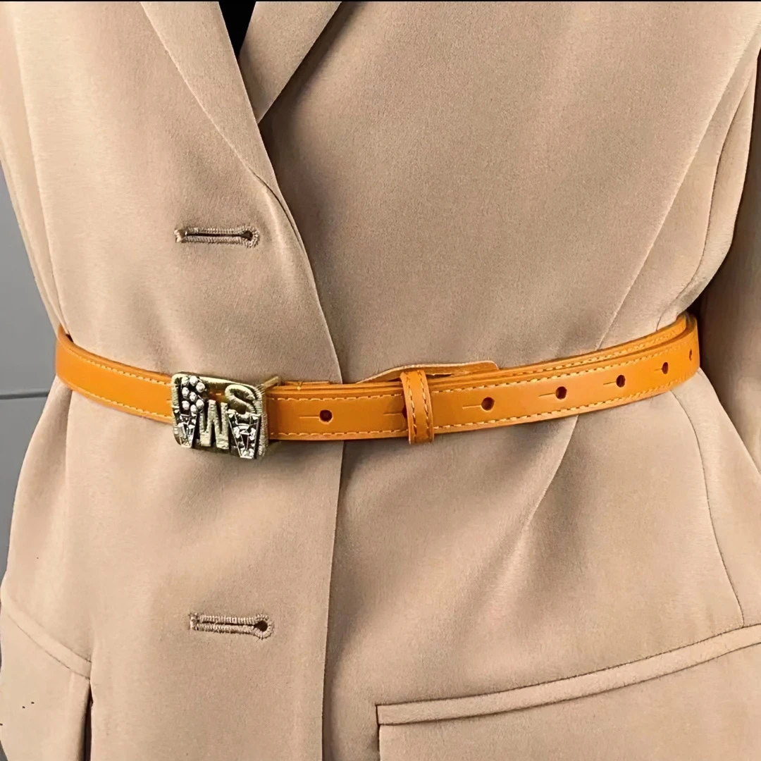 AMASS/阿玛施阿玛施时尚气质字母方扣复古软面百搭腰带5900409