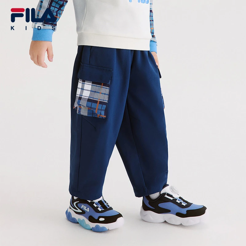 【梭织长裤】FILA斐乐儿童春季新款小童简约运动百搭休闲K11B444801