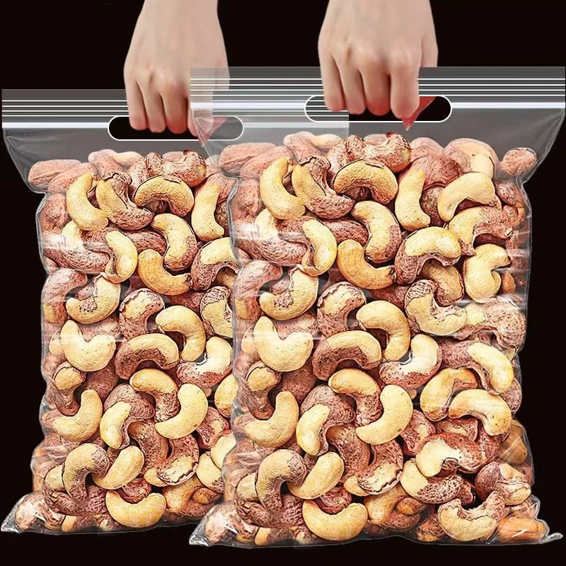 烘烤罐装新货腰果仁带皮袋装6g/500g大颗粒紫衣坚果零食孕妇零食