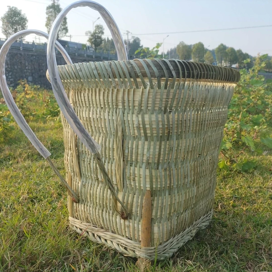 背篓传统竹筐方背蒌手工编织大号竹编收纳筐农用家用背篼