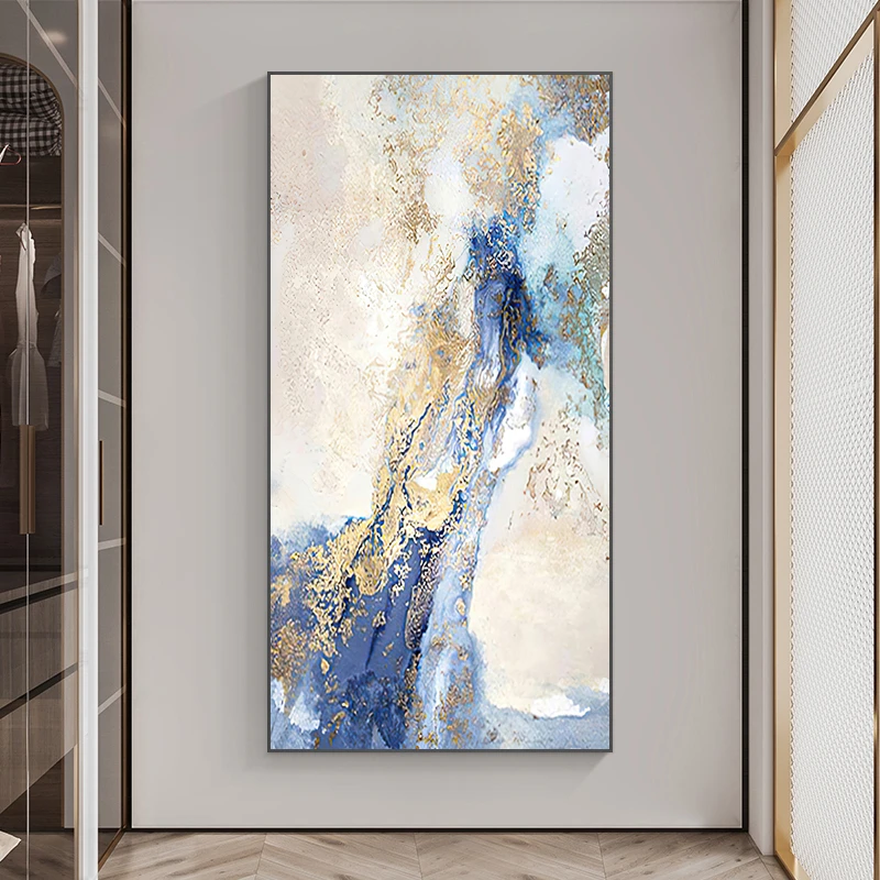 原创高端手绘油画星空玄幻走廊过道装饰画玄关尽头的挂画抽象竖版
