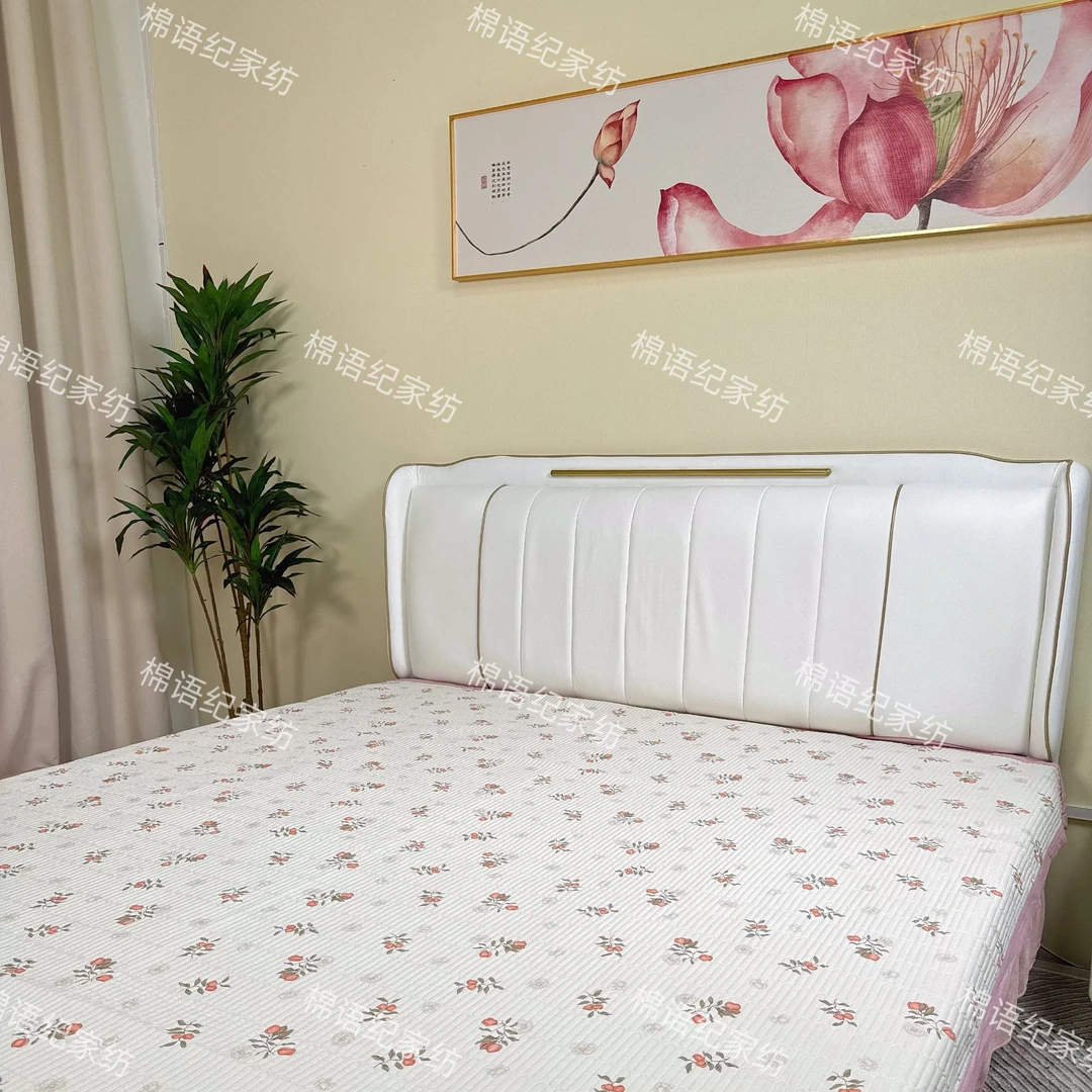 四季床盖直边A类母婴绗缝亲肤新款双面大床夹棉印花