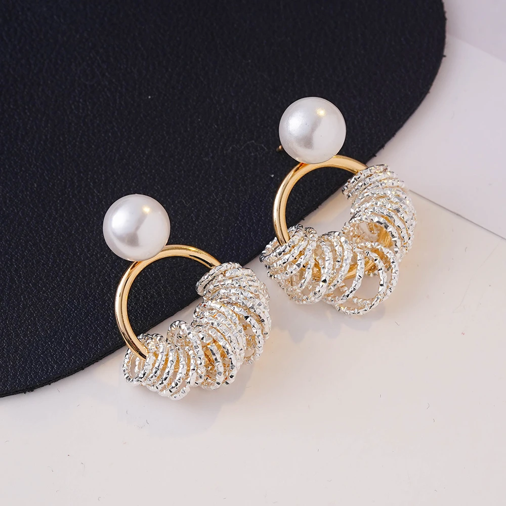 铜合金耳饰 气质耳环轻奢百搭法式欧美简约圈圈N1952