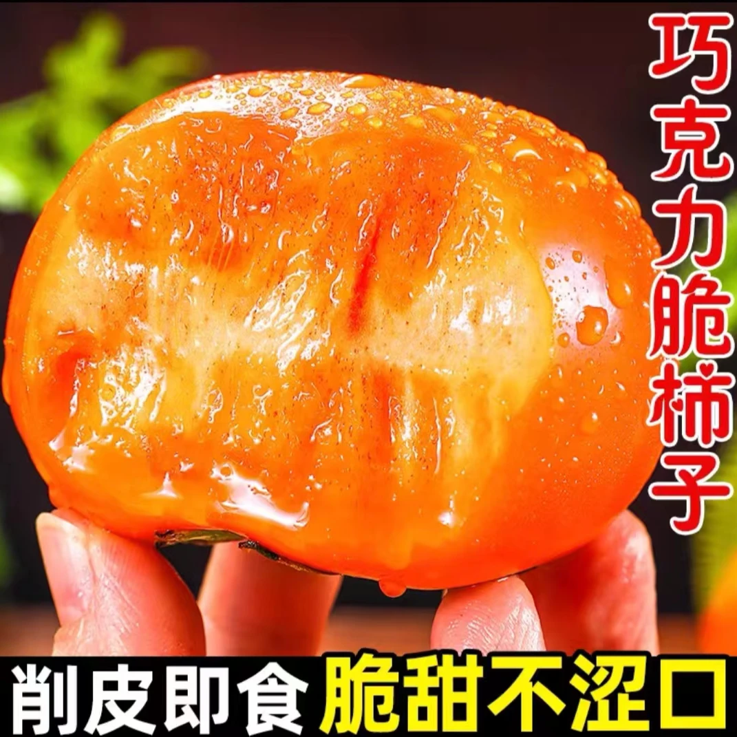 买三斤送两斤 正宗巧克力冰糖心脆柿子脆甜新鲜水果现摘拒绝催熟