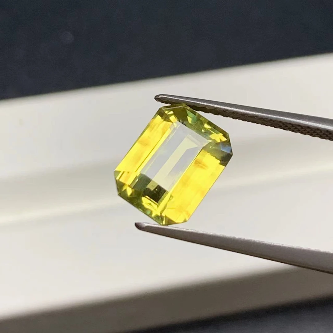天然金绿宝石裸石3.1克拉7.5*9.8毫米方形切割内部干净吉尔德证书