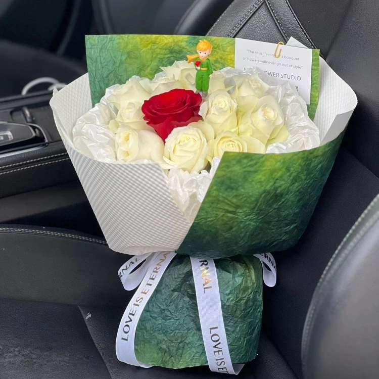 小王子石纹纹理花束包装纸包装材料平面创意网红玫瑰花艺花店包装