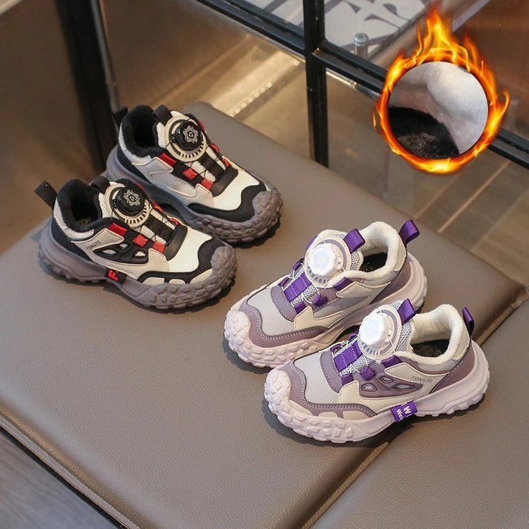 【奥莱】儿童冬季加绒超轻轮胎纽扣老爹鞋 二棉 17580