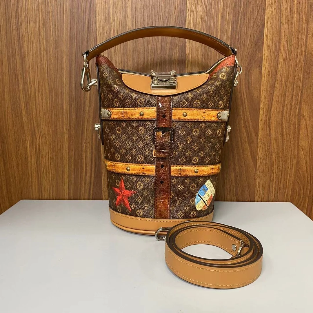 95新 LouisVuitton/路易威登 二手全原焦糖色枫叶薯条包1607