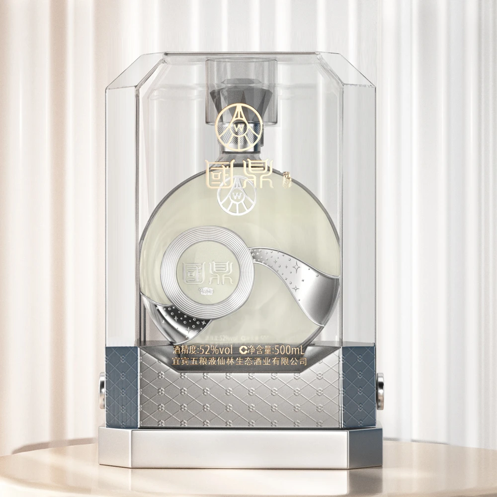 国鼎竹荪酒透明亚克力包装52度500ml单瓶装