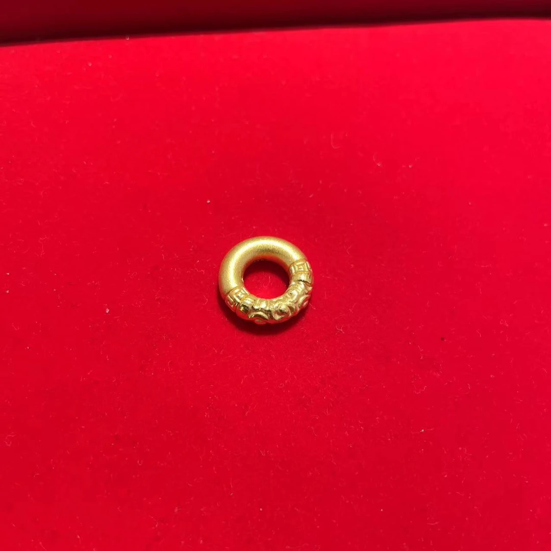 黄金足金999平安扣乾坤圈如意金箍圈男女一对