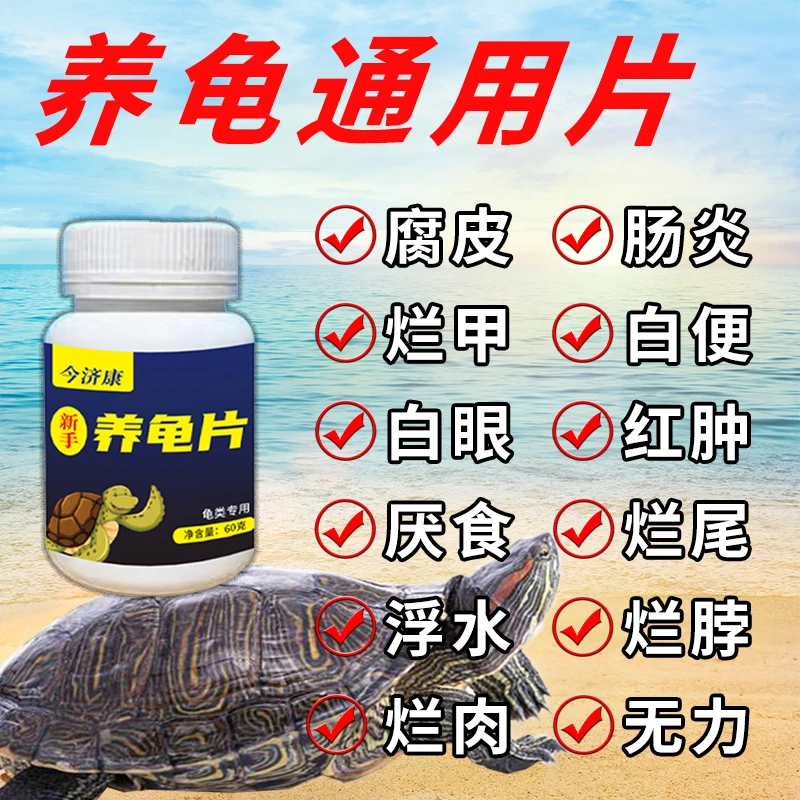 今济康养龟片眼睛肿睁不开白眼乌龟腐皮烂甲浮水厌食乌龟家中常备