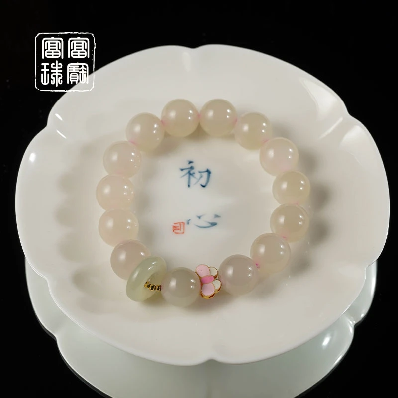 【花舞】富富珠宝 和田玉18K金气质手串（天然珠宝多样性发）