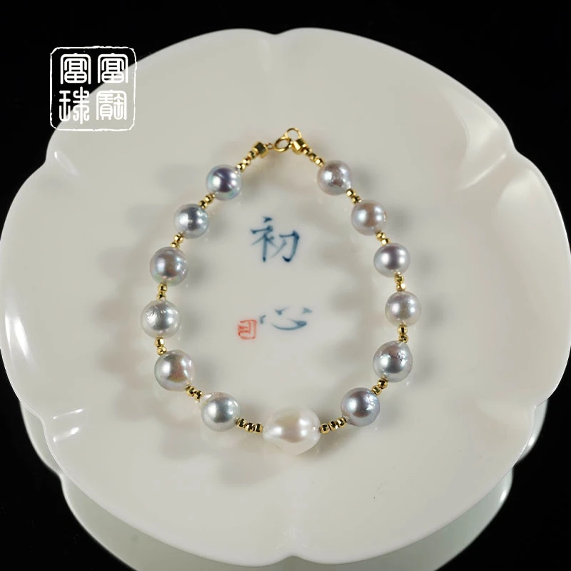 【海与梦】富富珠宝 海水珍珠18k金时尚手链（天然珠宝多样性发）