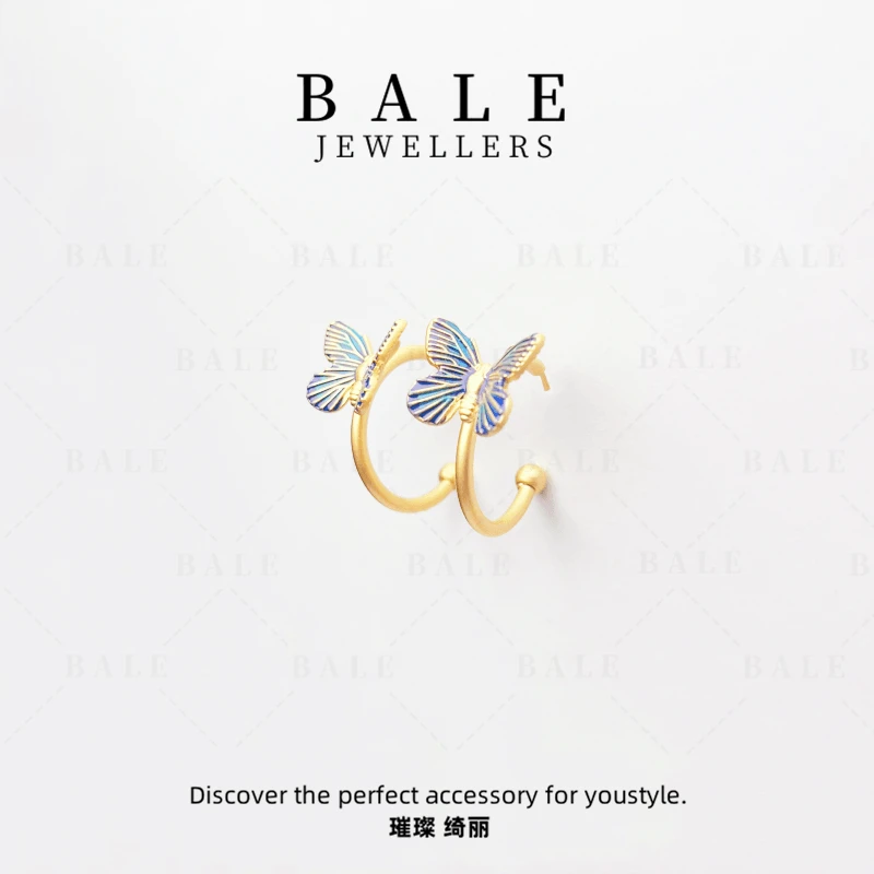 铜合金耳饰 E0681 新中式风格古法素款设计师小众气质时尚耳钉