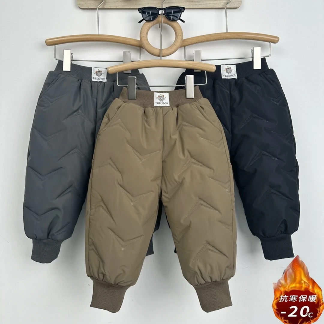 儿童加棉棉裤2025新款三层加绒加厚宝宝保暖工装裤冬季一条过冬潮