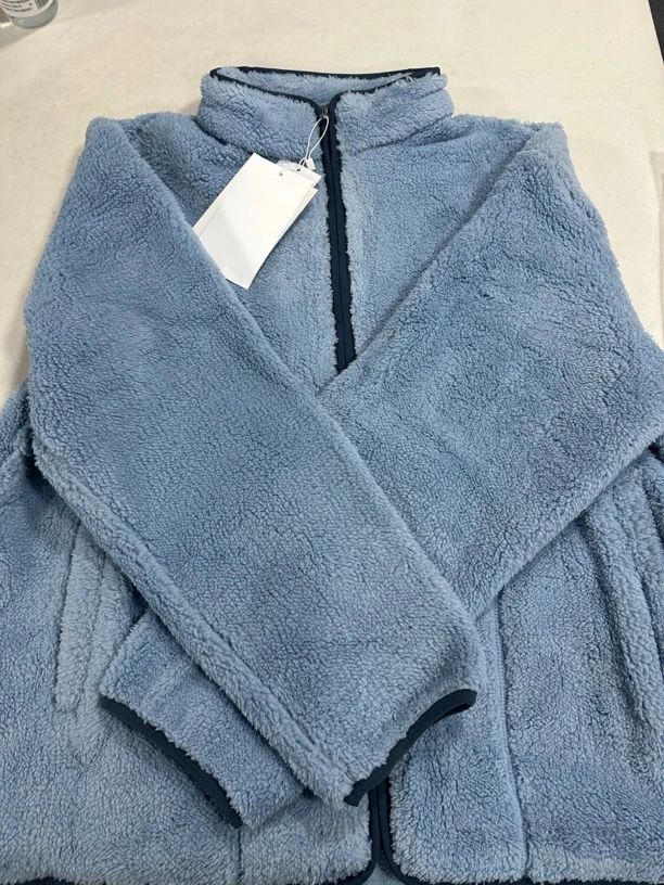 毛绒外套」糯叽叽嘻哈风撞色秋冬季