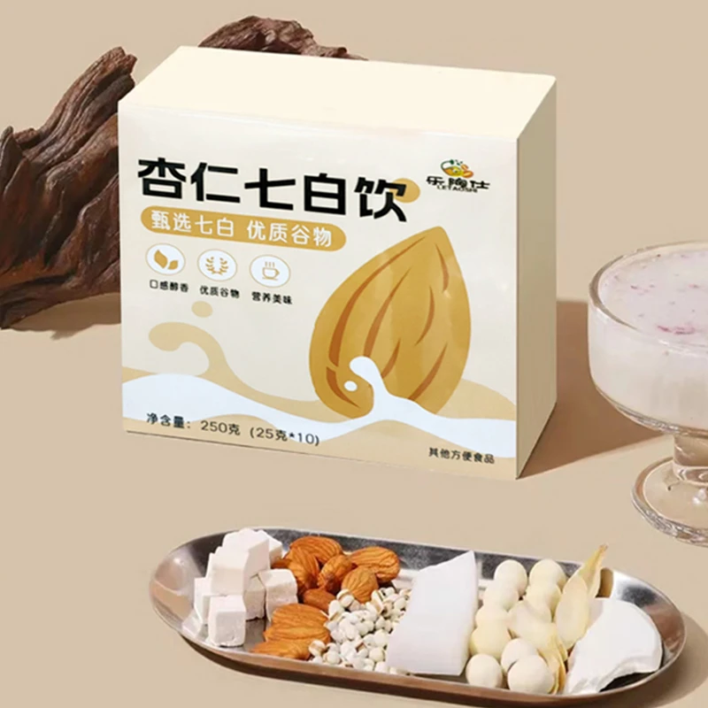 两盒杏仁七白饮+一盒五条装杏仁黑豆浆粉+一袋燕麦片营养代餐粉