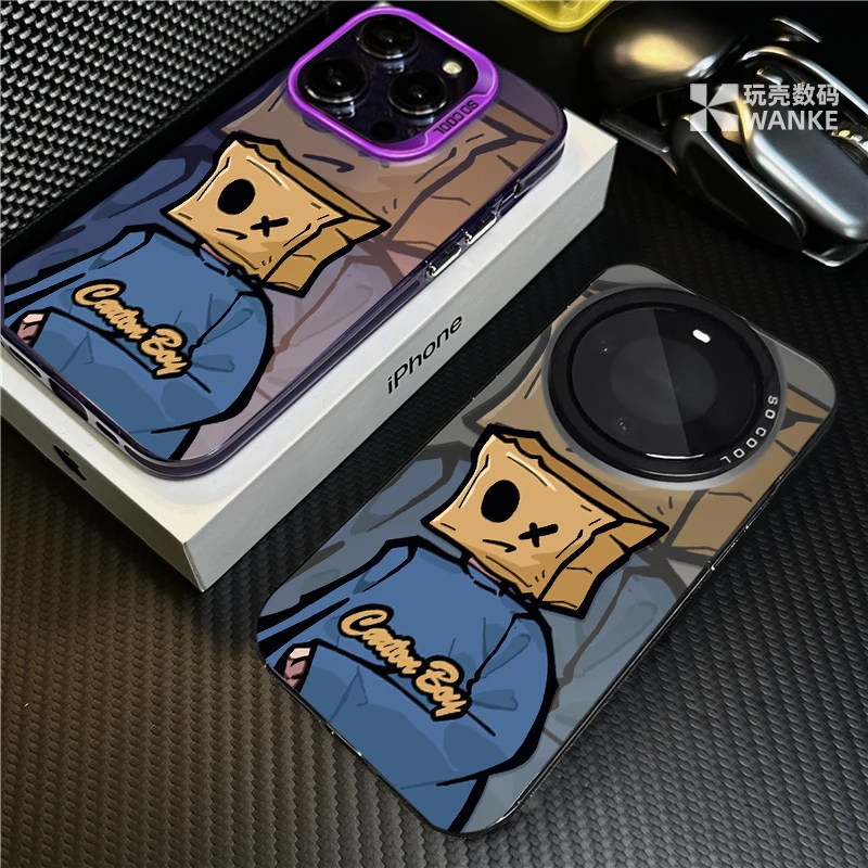 个性头套男孩适用华为mate60pro+手机壳创意pura70苹果15小米防摔