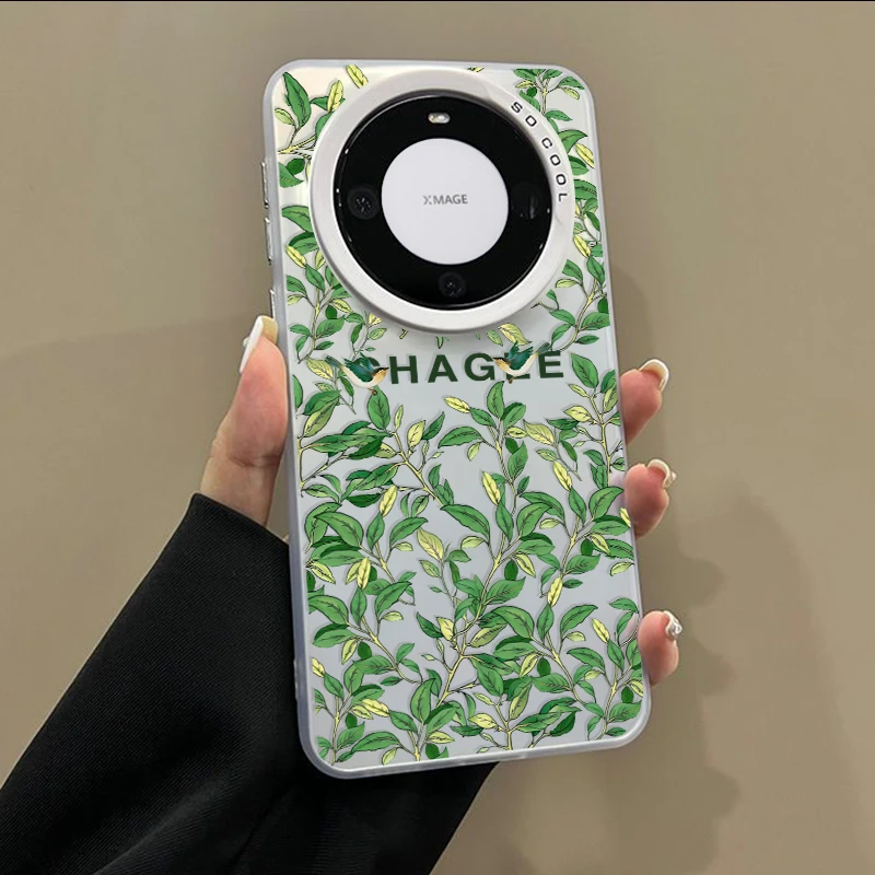 创意醒时春山适用于华为mate60pro手机壳P60/50mt40+苹果15防摔14