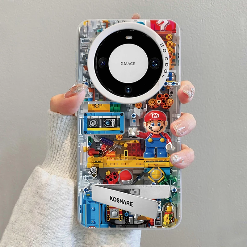 积木马里奥适用华为mate60pro手机壳创意prua70+个性mt50/40防摔