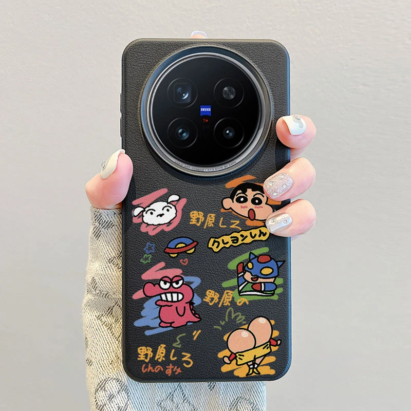 卡通涂鸦小新适用VIVOX100手机壳X100SPro个性X90/80防摔外壳软