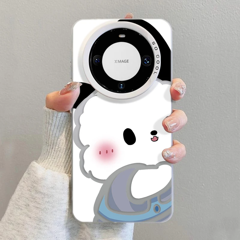 镂空帕恰狗适用华为mate60pro手机壳情侣Pura70创意50/40全包防摔