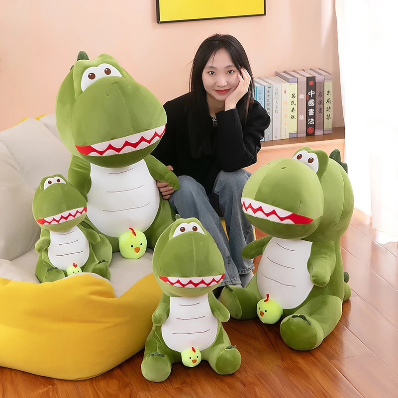 搞怪创意小鸡霸王龙毛绒玩具抱枕送儿童生日礼物玩偶