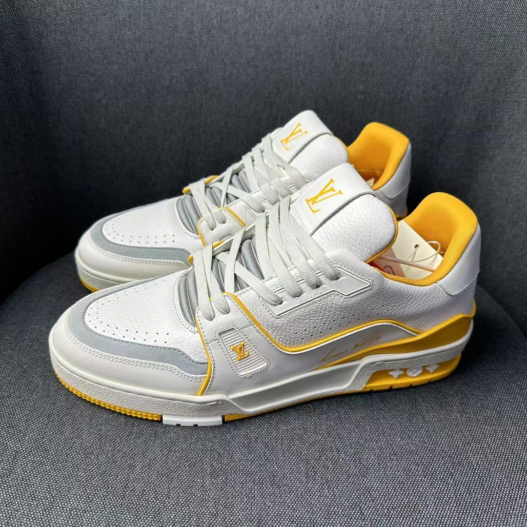 LouisVuitton/路易威登经典白黄水泥Trainer休闲板鞋（海蜀黍福利）