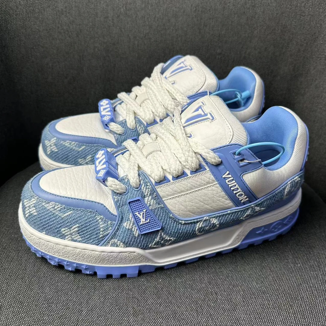 LouisVuitton/路易威登白蓝牛仔胖丁Trainer休闲板鞋（海蜀黍福利）